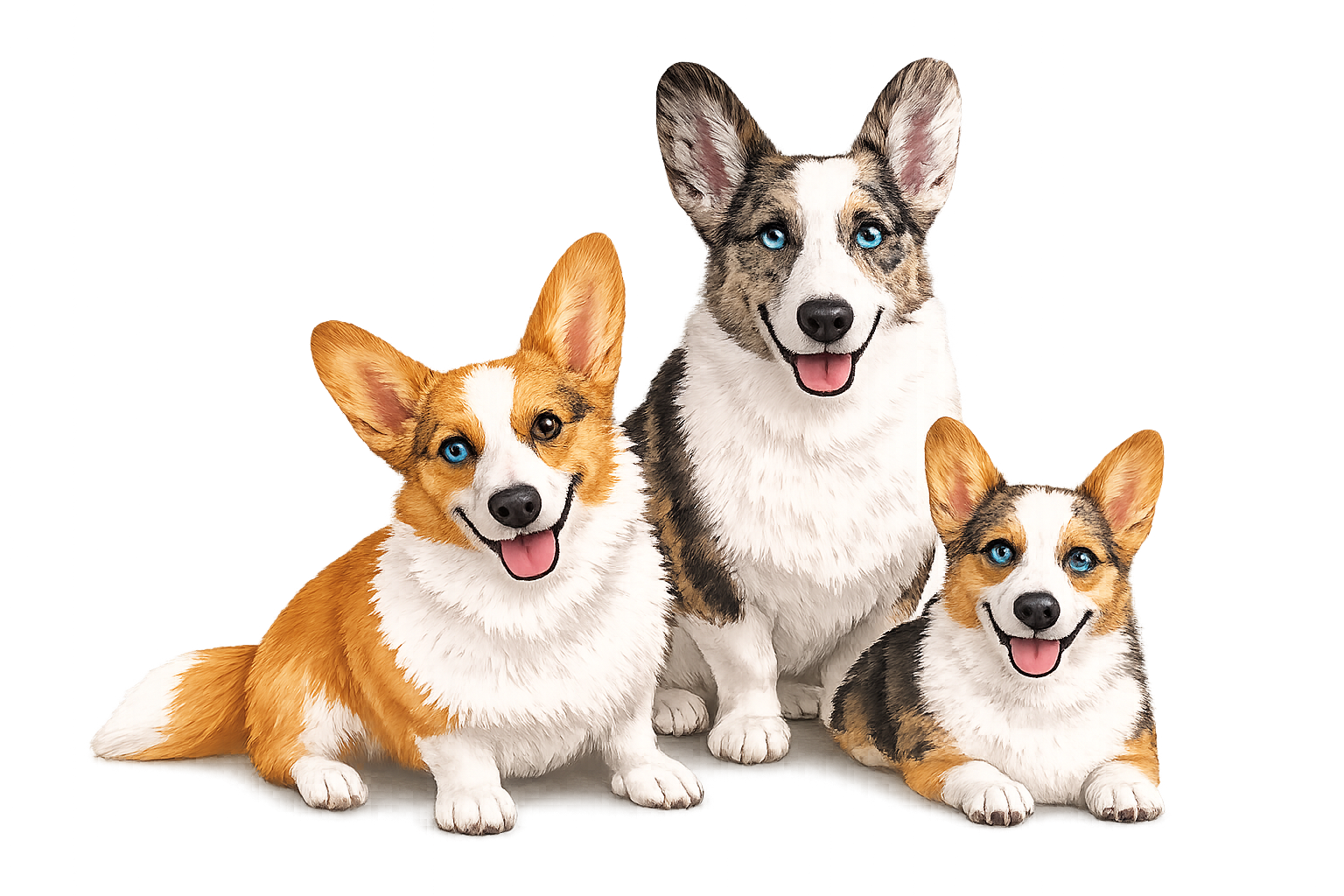 Sarah's three corgis at home in Scottsdale, Arizona